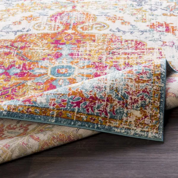 Artistic Weavers Odelia Vintage Bohemian Area Rug710 SquareOrangeNavyOrangeAqua 53 x 73