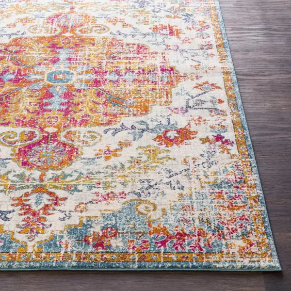Artistic Weavers Odelia Vintage Bohemian Area Rug710 SquareOrangeNavyOrangeAqua 53 x 73