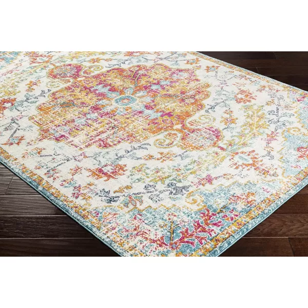 Artistic Weavers Odelia Vintage Bohemian Area Rug710 SquareOrangeNavyOrangeAqua 53 x 73