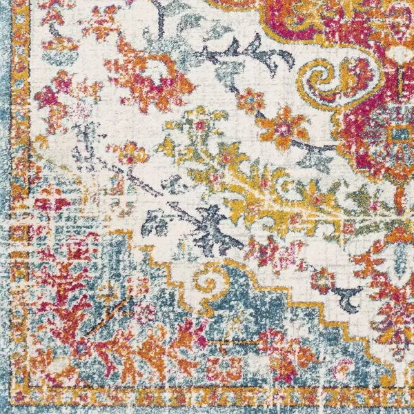 Artistic Weavers Odelia Vintage Bohemian Area Rug710 SquareOrangeNavyOrangeAqua 53 x 73