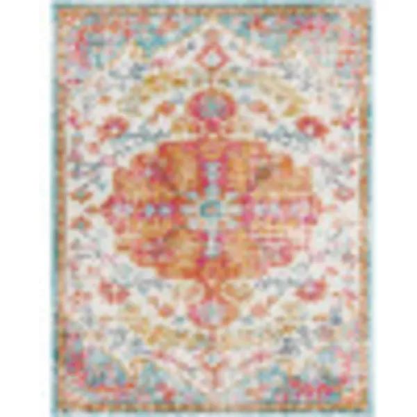 Artistic Weavers Odelia Vintage Bohemian Area Rug710 SquareOrangeNavyOrangeAqua 710 x 103