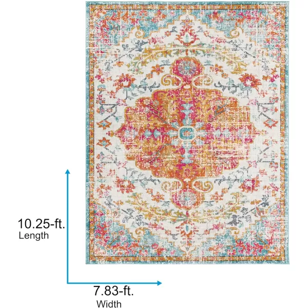 Artistic Weavers Odelia Vintage Bohemian Area Rug710 SquareOrangeNavyOrangeAqua 710 x 103