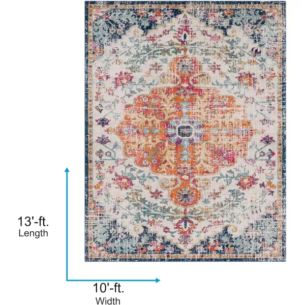 Artistic Weavers Odelia Vintage Bohemian Area Rug710 SquareOrangeNavyOrangeNavy 10 x 13