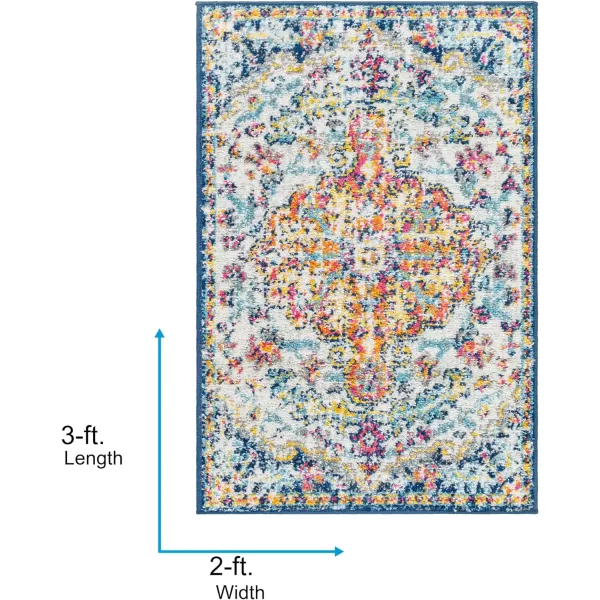 Artistic Weavers Odelia Vintage Bohemian Area Rug710 SquareOrangeNavyOrangeNavy 2 x 3