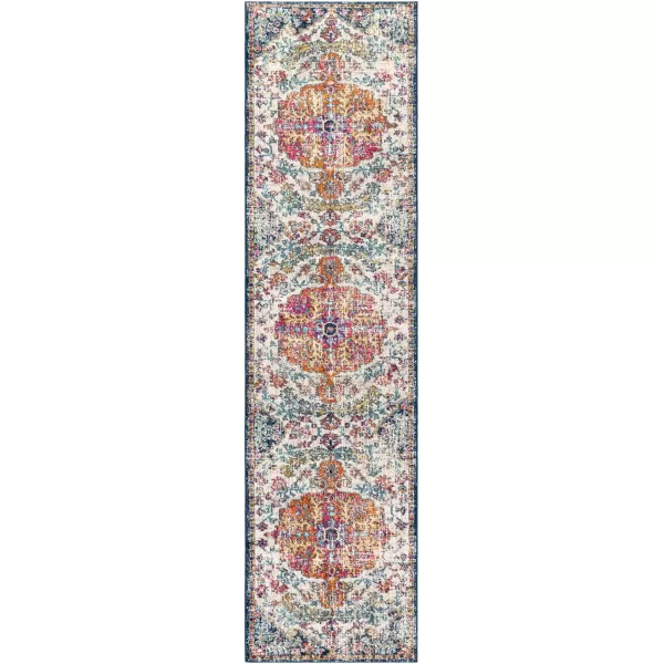 Artistic Weavers Odelia Vintage Bohemian Area Rug710 SquareOrangeNavyOrangeNavy 27 x 103