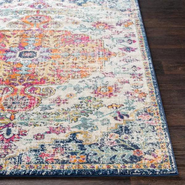 Artistic Weavers Odelia Vintage Bohemian Area Rug710 SquareOrangeNavyOrangeNavy 27 x 18