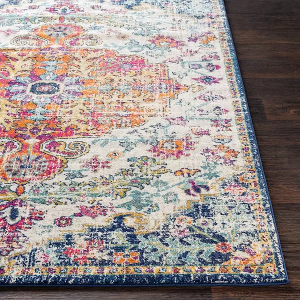 Artistic Weavers Odelia Vintage Bohemian Area Rug710 SquareOrangeNavyOrangeNavy 3 x 5