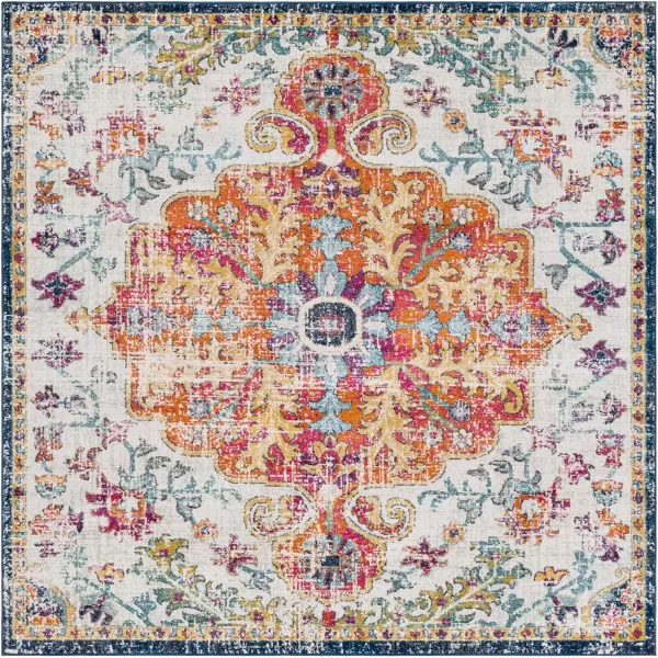 Artistic Weavers Odelia Vintage Bohemian Area Rug710 SquareOrangeNavyOrangeNavy 4 Square