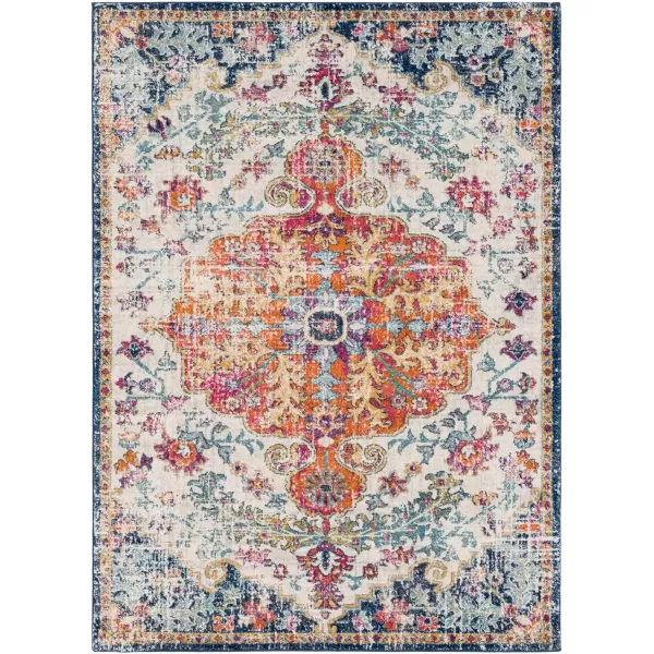 Artistic Weavers Odelia Vintage Bohemian Area Rug710 SquareOrangeNavyOrangeNavy 53 x 73