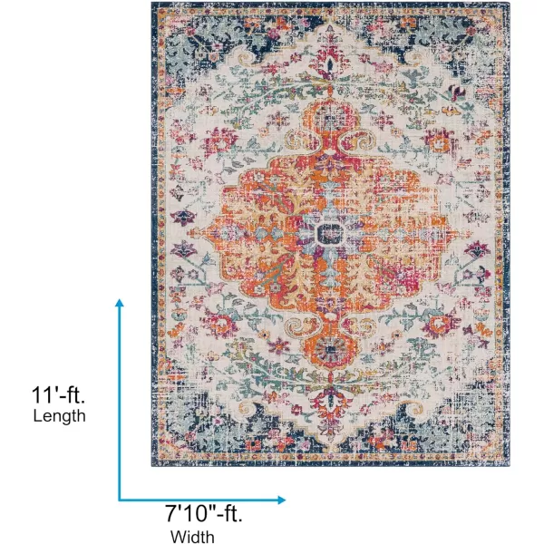 Artistic Weavers Odelia Vintage Bohemian Area Rug710 SquareOrangeNavyOrangeNavy 710 x 11