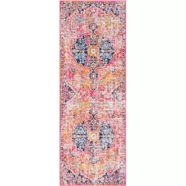 Artistic Weavers Odelia Vintage Bohemian Area Rug710 SquareOrangeNavyPinkOrange 27 x 73