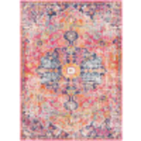 Artistic Weavers Odelia Vintage Bohemian Area Rug710 SquareOrangeNavyPinkOrange 311 x 57