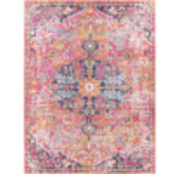 Artistic Weavers Odelia Vintage Bohemian Area Rug710 SquareOrangeNavyPinkOrange 710 x 103