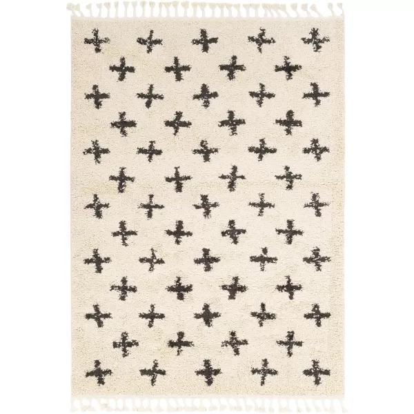 Artistic Weavers Olinda Swiss Cross Shag Area Rug 53 x 73 CharcoalBeige2 x 211 CharcoalBeige