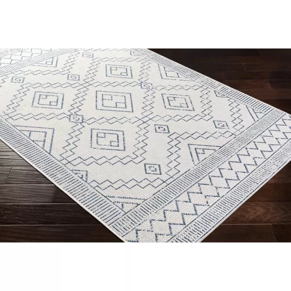 Artistic Weavers Olympia Bohemian Outdoor Area Rug 53 x 77 Navy2 x 211 White