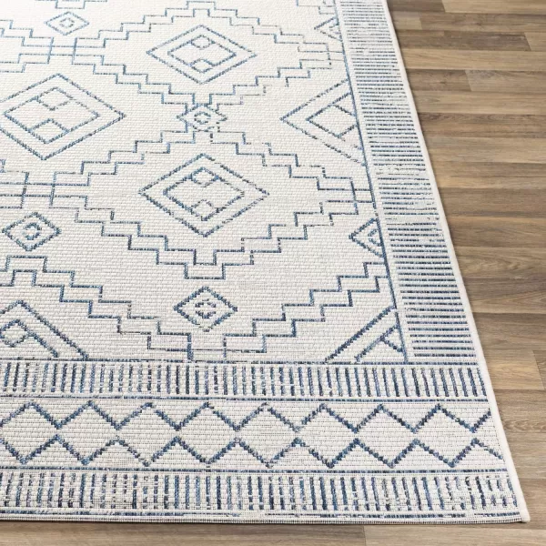 Artistic Weavers Olympia Bohemian Outdoor Area Rug 53 x 77 Navy2 x 211 White