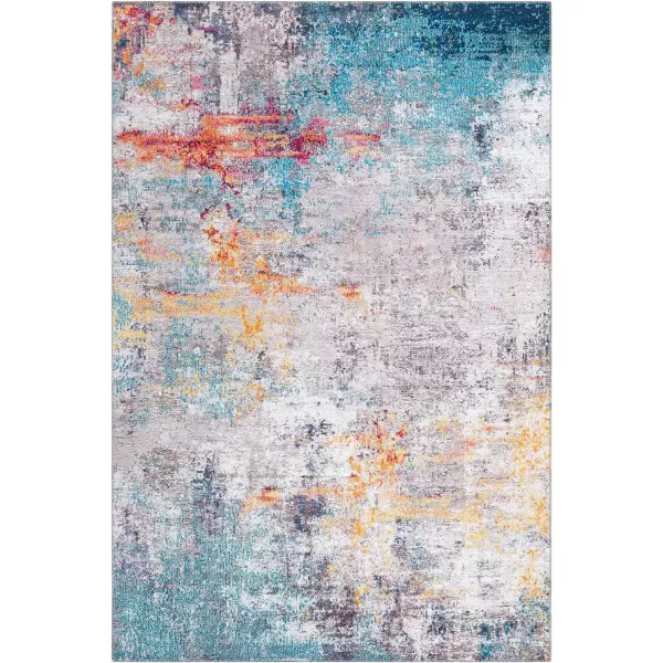 Artistic Weavers Paadini Printed Abstract Area Rug 5 x 76 Bright OrangeTeal23 x 39 Bright OrangeTeal