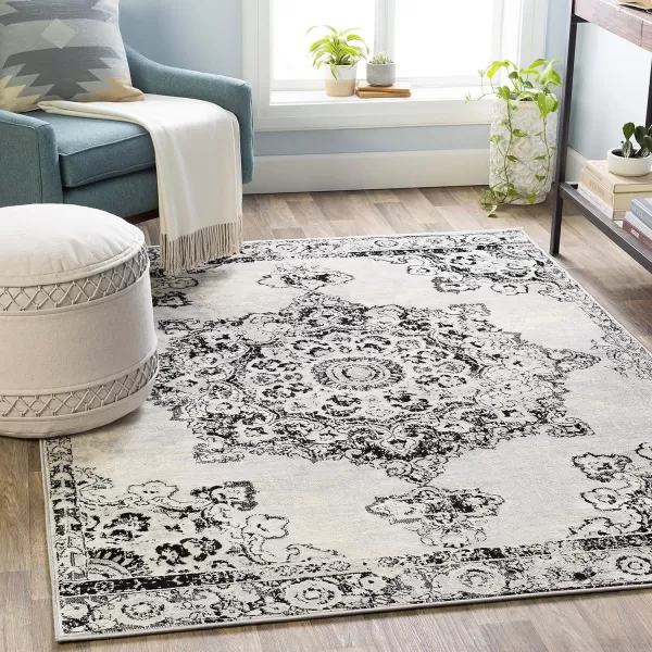 Artistic Weavers Perla Area Rug 53 x 73 Silver Grey2 x 3 Black