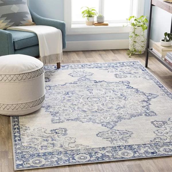 Artistic Weavers Perla Area Rug 53 x 73 Silver Grey2 x 3 CreamNavy