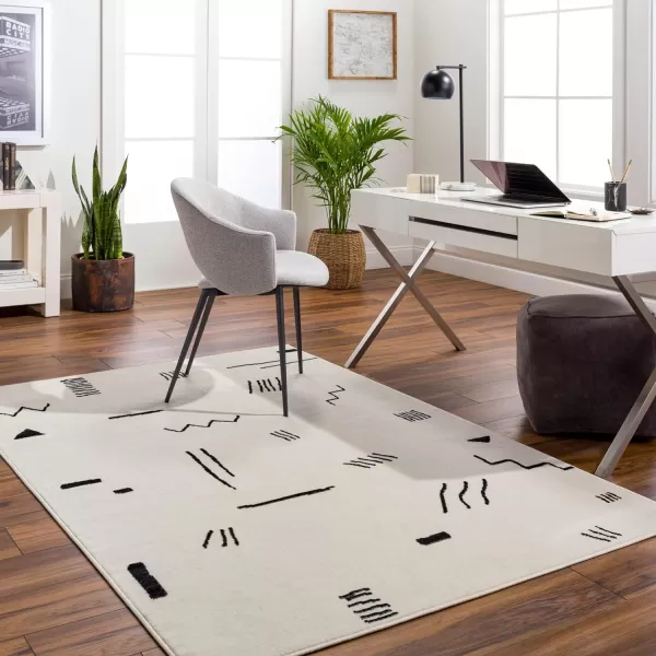 Artistic Weavers Pisa Modern Moroccan Area Rug 67 x 9 CreamBlack411 x 7 CreamBlack