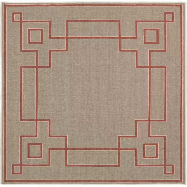 Artistic Weavers Prosperie Solid Border Outdoor Area Rug 73 Round Beige7 ft 3 in Square Beige