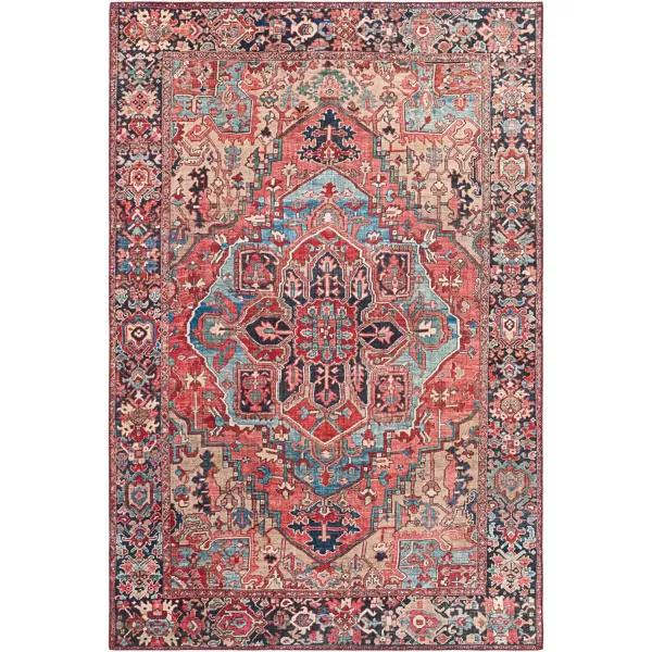 Artistic Weavers Reeta Printed Medallion Area Rug10 SquareBright RedWheat2 ft 3 in x 3 ft 9 in Bright RedWheat