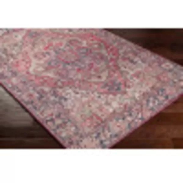 Artistic Weavers Reeta Printed Medallion Area Rug10 SquareBright RedWheat2 ft 3 in x 3 ft 9 in BurgundyDark Blue