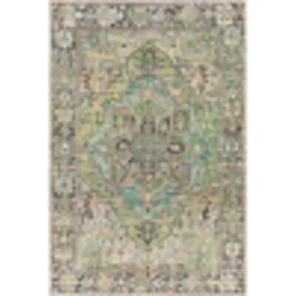 Artistic Weavers Reeta Printed Medallion Area Rug10 SquareBright RedWheat2 ft 3 in x 3 ft 9 in Dark Green