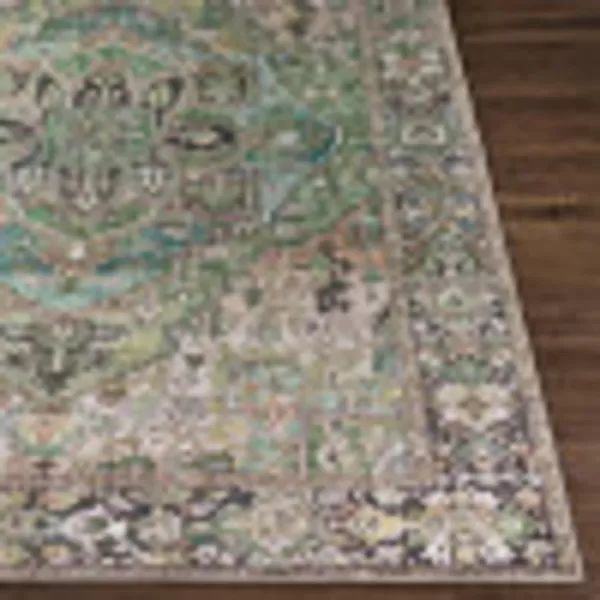 Artistic Weavers Reeta Printed Medallion Area Rug10 SquareBright RedWheat2 ft 3 in x 3 ft 9 in Dark Green