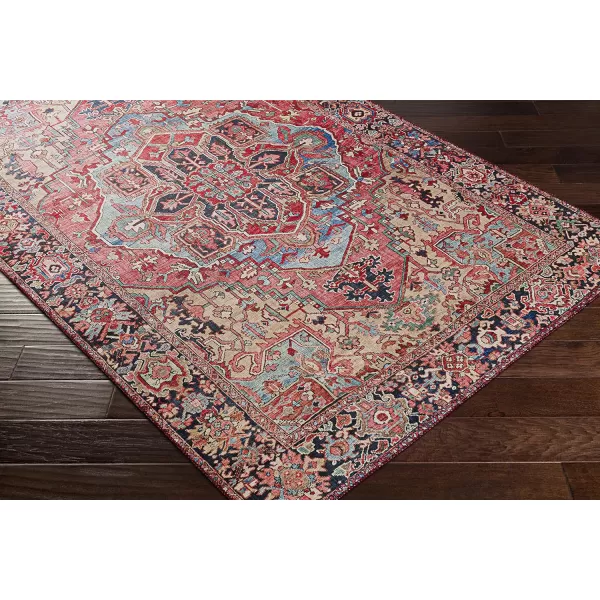 Artistic Weavers Reeta Printed Medallion Area Rug10 SquareBright RedWheat2 ft 7 in x 10 ft Bright RedWheat