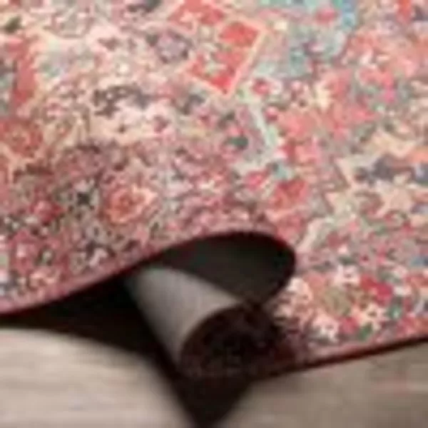 Artistic Weavers Reeta Printed Medallion Area Rug10 SquareBright RedWheat2 ft 7 in x 10 ft Bright RedWheat