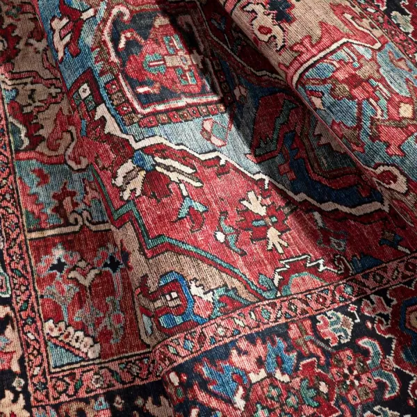Artistic Weavers Reeta Printed Medallion Area Rug10 SquareBright RedWheat2 ft 7 in x 10 ft Bright RedWheat