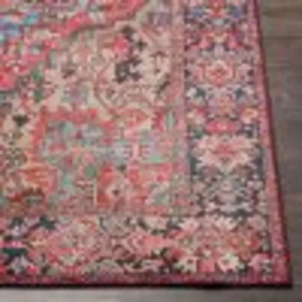 Artistic Weavers Reeta Printed Medallion Area Rug10 SquareBright RedWheat2 ft 7 in x 10 ft Bright RedWheat