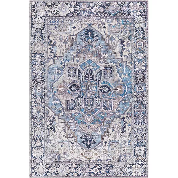 Artistic Weavers Reeta Printed Medallion Area Rug10 SquareBright RedWheat3 ft 6 in x 5 ft 6 in DenimLilac