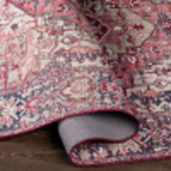 Artistic Weavers Reeta Printed Medallion Area Rug10 SquareBright RedWheat9 ft x 12 ft BurgundyDark Blue