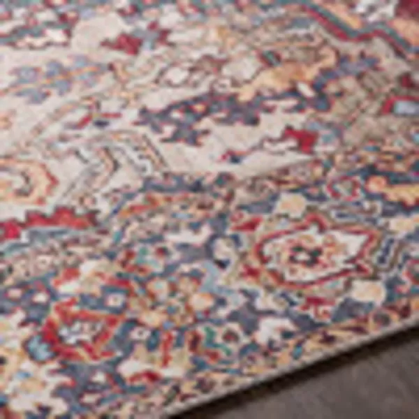 Artistic Weavers Reeta Printed Medallion Area Rug10 x 14Bright RedWheat9 ft x 12 ft OrangeDenim