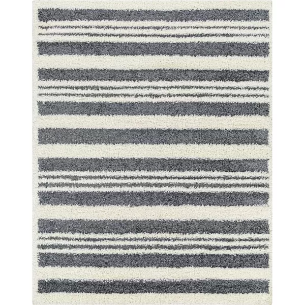 Artistic Weavers Rodos Modern Striped Shag Rug53 x 7Charcoal53 x 7