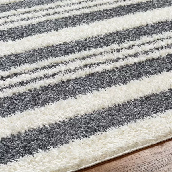 Artistic Weavers Rodos Modern Striped Shag Rug53 x 7Charcoal53 x 7