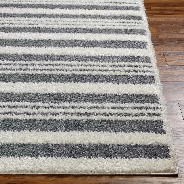 Artistic Weavers Rodos Modern Striped Shag Rug53 x 7Charcoal53 x 7