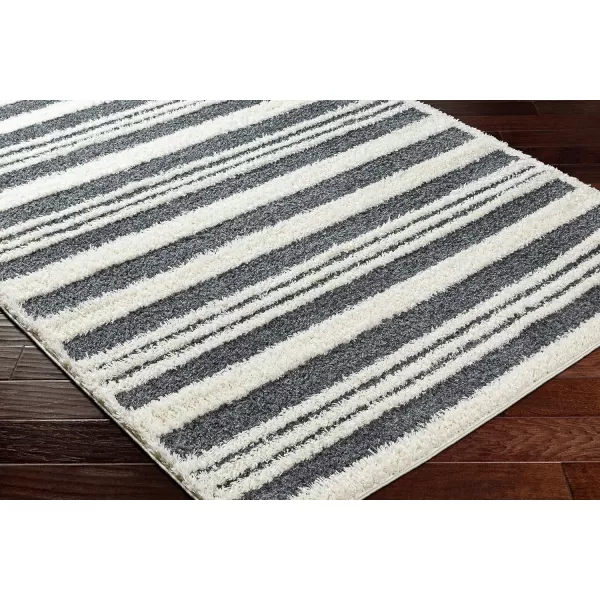 Artistic Weavers Rodos Modern Striped Shag Rug53 x 7Charcoal53 x 7