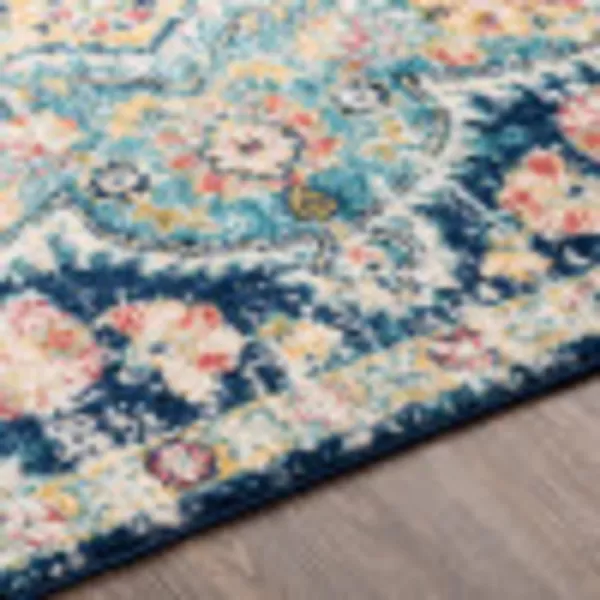 Artistic Weavers Romaine Vintage Medallion Area Rug 710 x 103 Sky BlueNavy 27 x 76