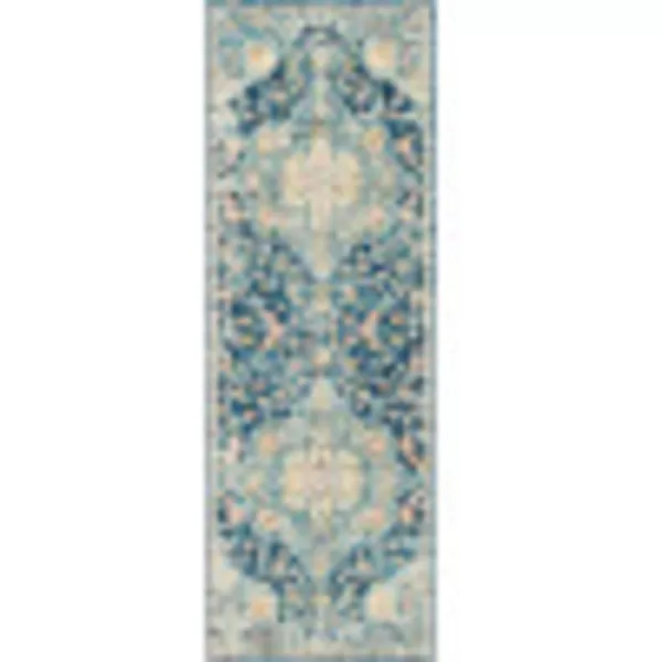 Artistic Weavers Romaine Vintage Medallion Area Rug 710 x 103 Sky BlueNavy 27 x 76