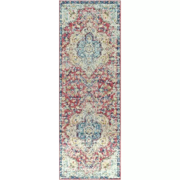 Artistic Weavers Romaine Vintage Medallion Area Rug 710 x 103 Sky BlueRoseNavy 27 x 76