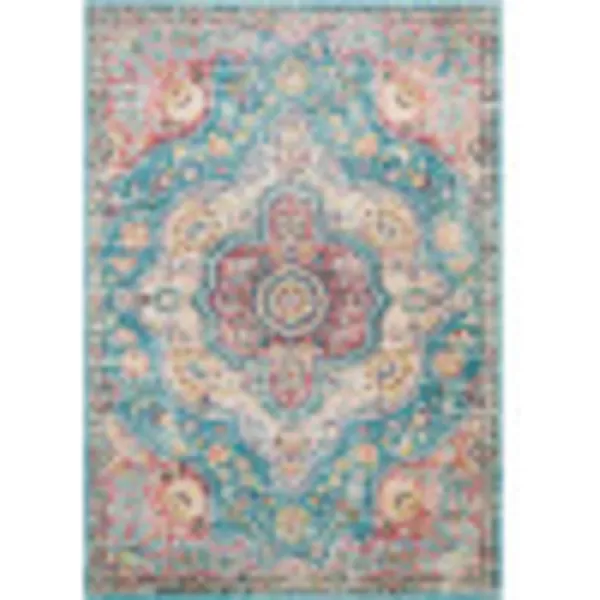 Artistic Weavers Romaine Vintage Medallion Area Rug 710 x 103 Sky BlueSky Blue 2 x 3