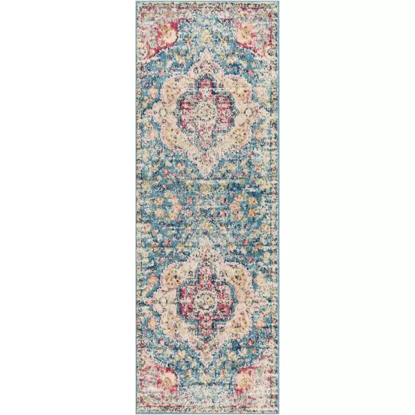 Artistic Weavers Romaine Vintage Medallion Area Rug 710 x 103 Sky BlueSky Blue 27 x 76