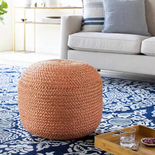 Artistic Weavers Ruiri Pouf 16H x 20W x 20D Dark BlueCoral