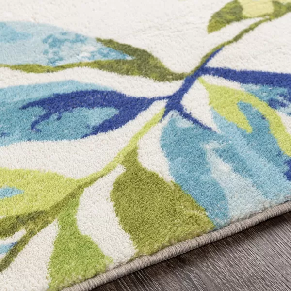 Artistic Weavers Samar Tropical Palm Frond Area Rug 5 x 76 LimeAqua2 x 3 LimeAqua