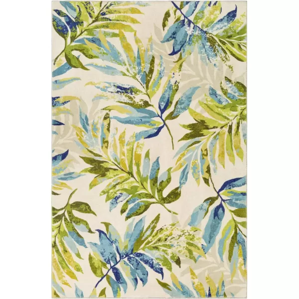 Artistic Weavers Samar Tropical Palm Frond Area Rug 5 x 76 LimeAqua2 x 3 LimeAqua