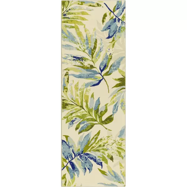 Artistic Weavers Samar Tropical Palm Frond Area Rug 5 x 76 LimeAqua26 x 76 LimeAqua