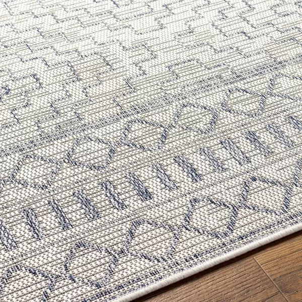 Artistic Weavers Sawyer Boho Diamond Outdoor Area Rug 53 x 7 CreamBlueArtistic Weavers Sawyer Boho Diamond Outdoor Area Rug 53 x 7 CreamBlue